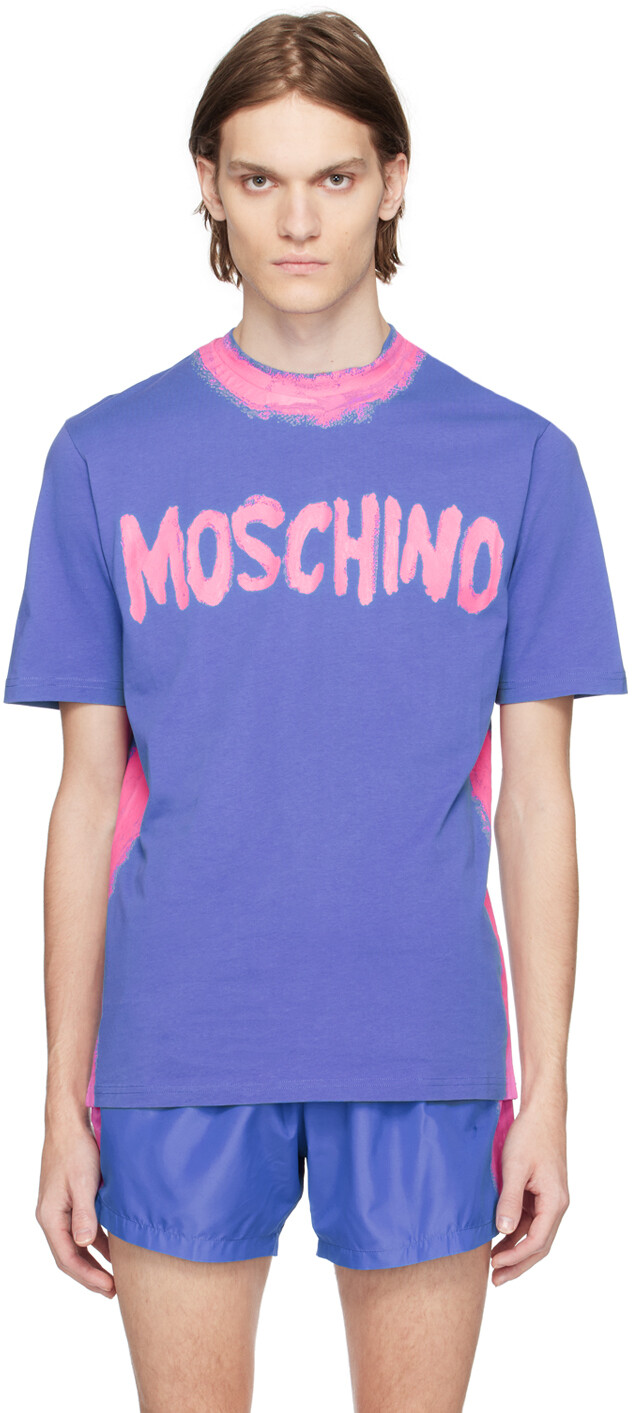 

Синяя длинная футболка Moschino, Синий