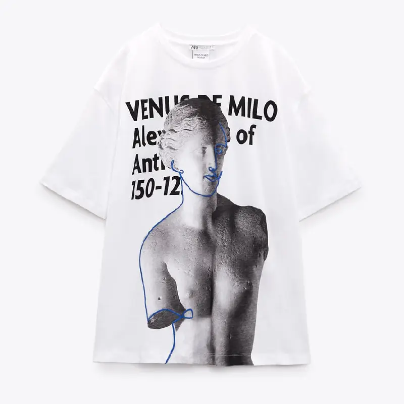 

Футболка Zara Venus De Milo Print, белый