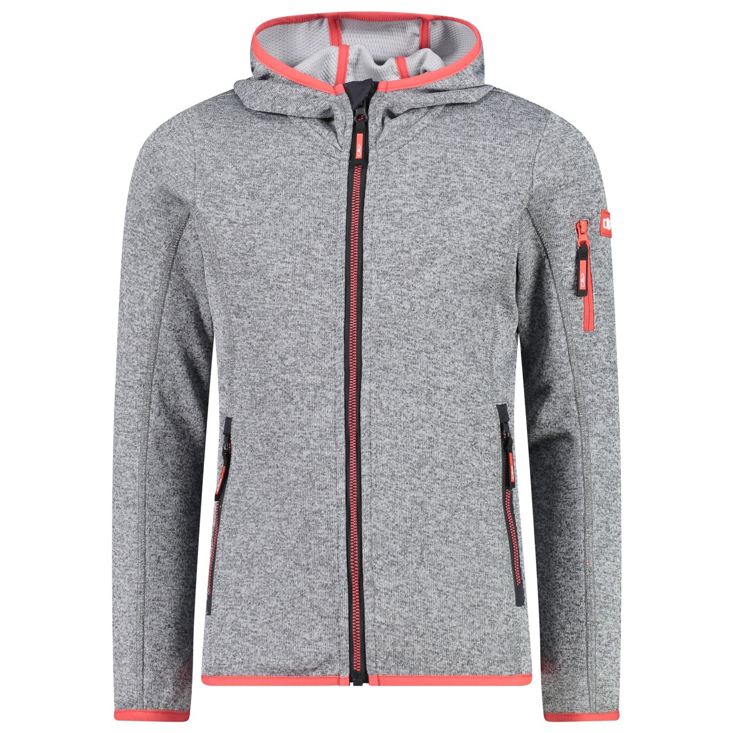 

Флисовая жилетка Cmp Girl's Fix Hood Knitted + Mesh, цвет Glacier/Cemento