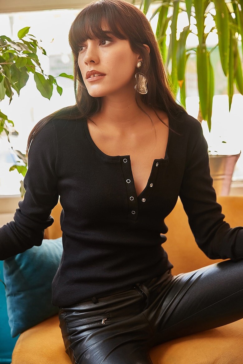 

Блуза Henley с длинными рукавами Olalook, черный