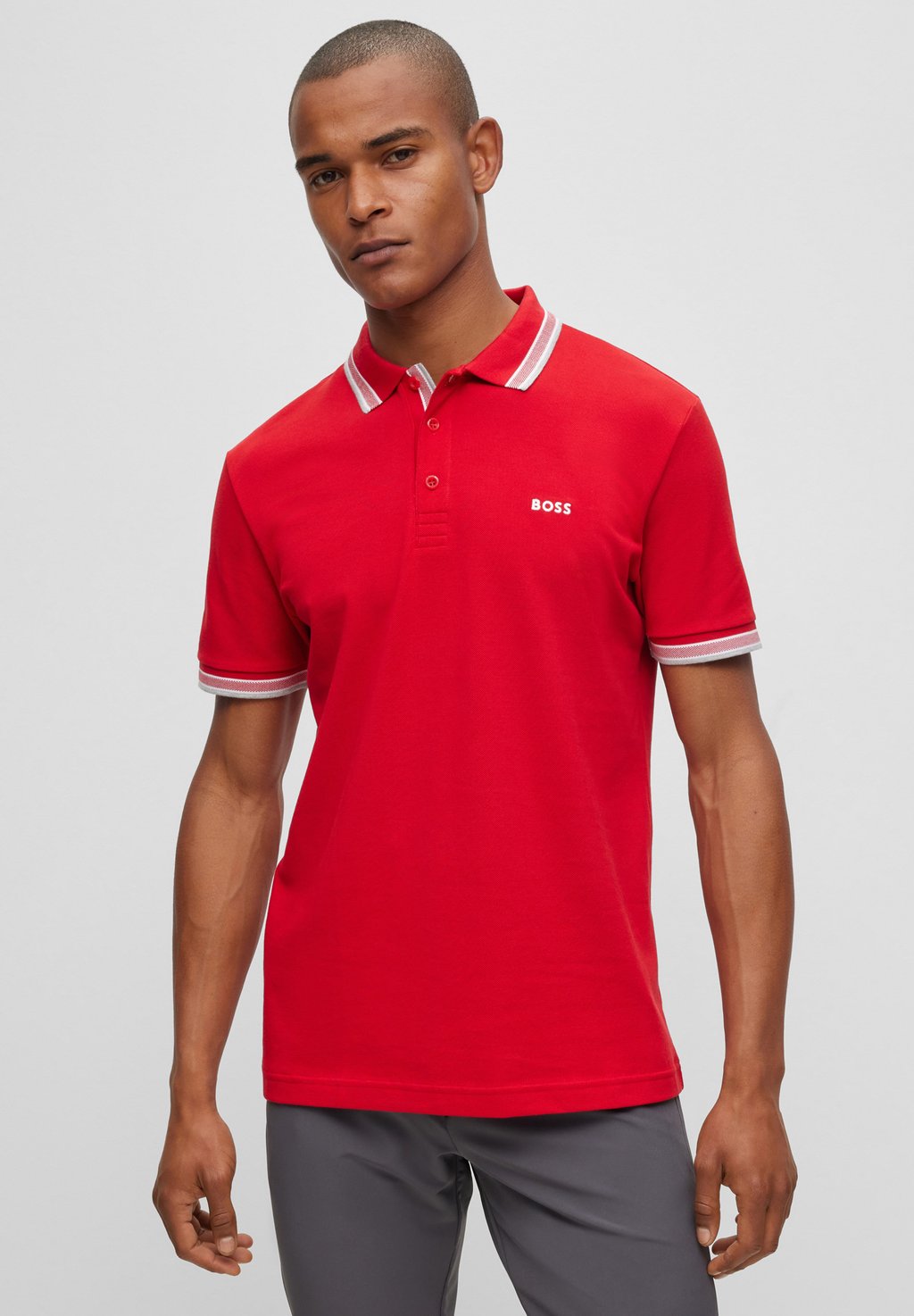 цена Рубашка-поло Paddy BOSS, цвет medium red