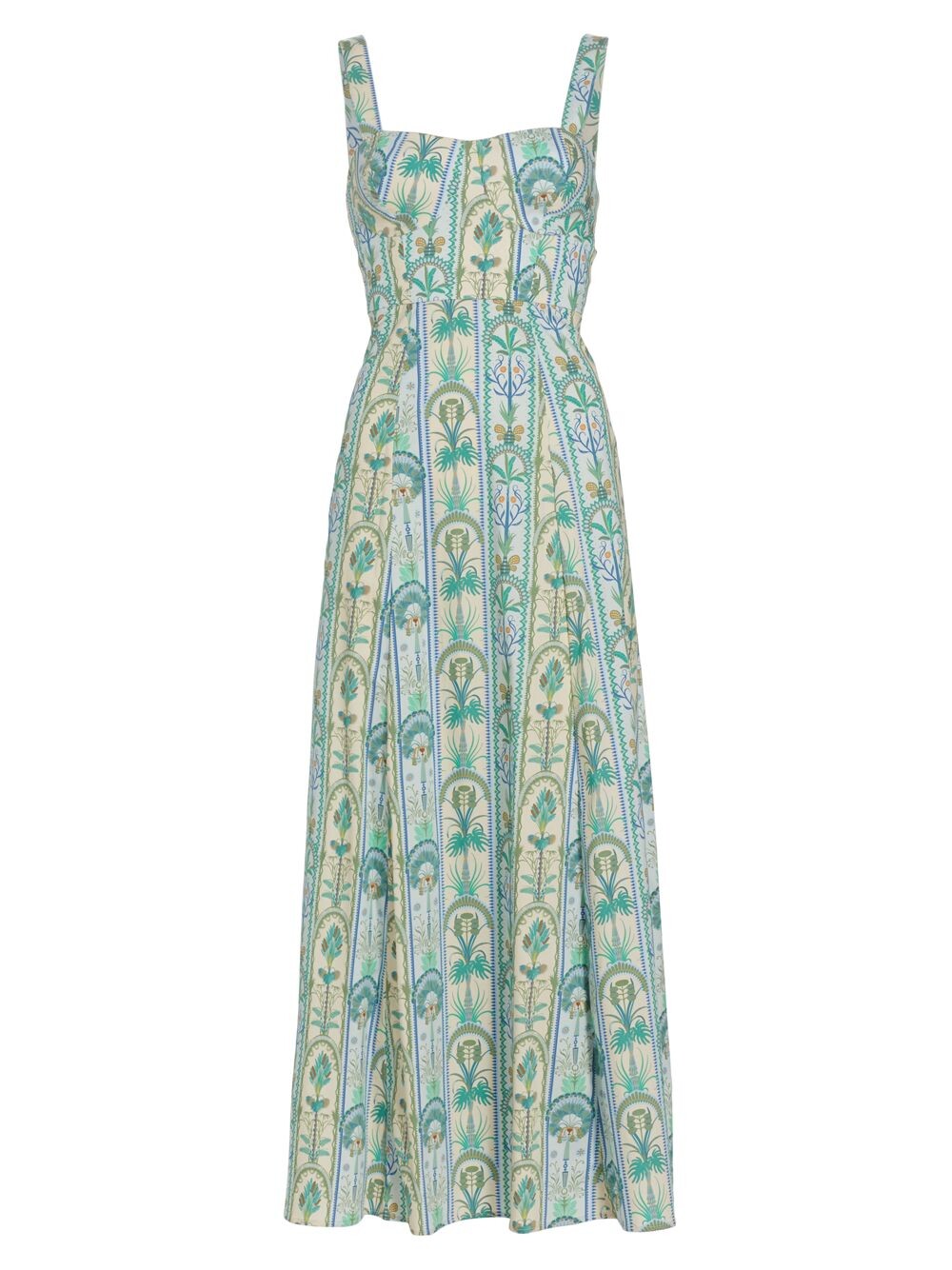 

Платье миди Azzurra Mughal Palm Emporio Sirenuse, синий