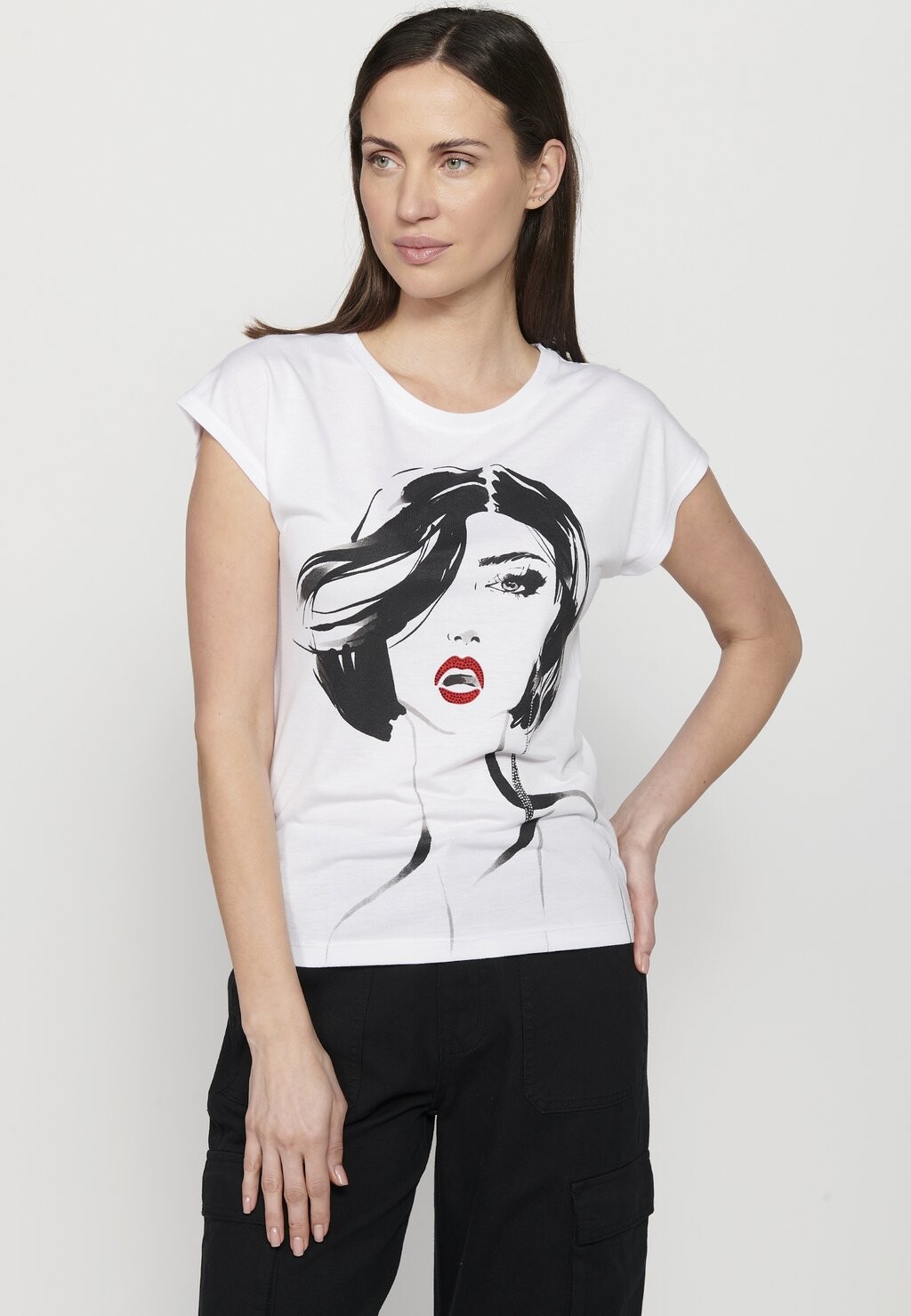 

Футболка с принтом SHORT SLEEVE Koroshi, цвет blanco white