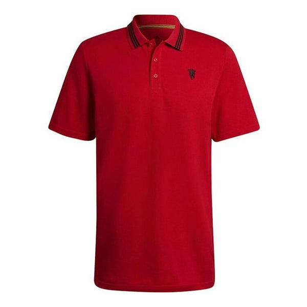 Футболка adidas Manchester United Soccer/Football Sports Solid Color Short Sleeve Polo Shirt Red, мультиколор