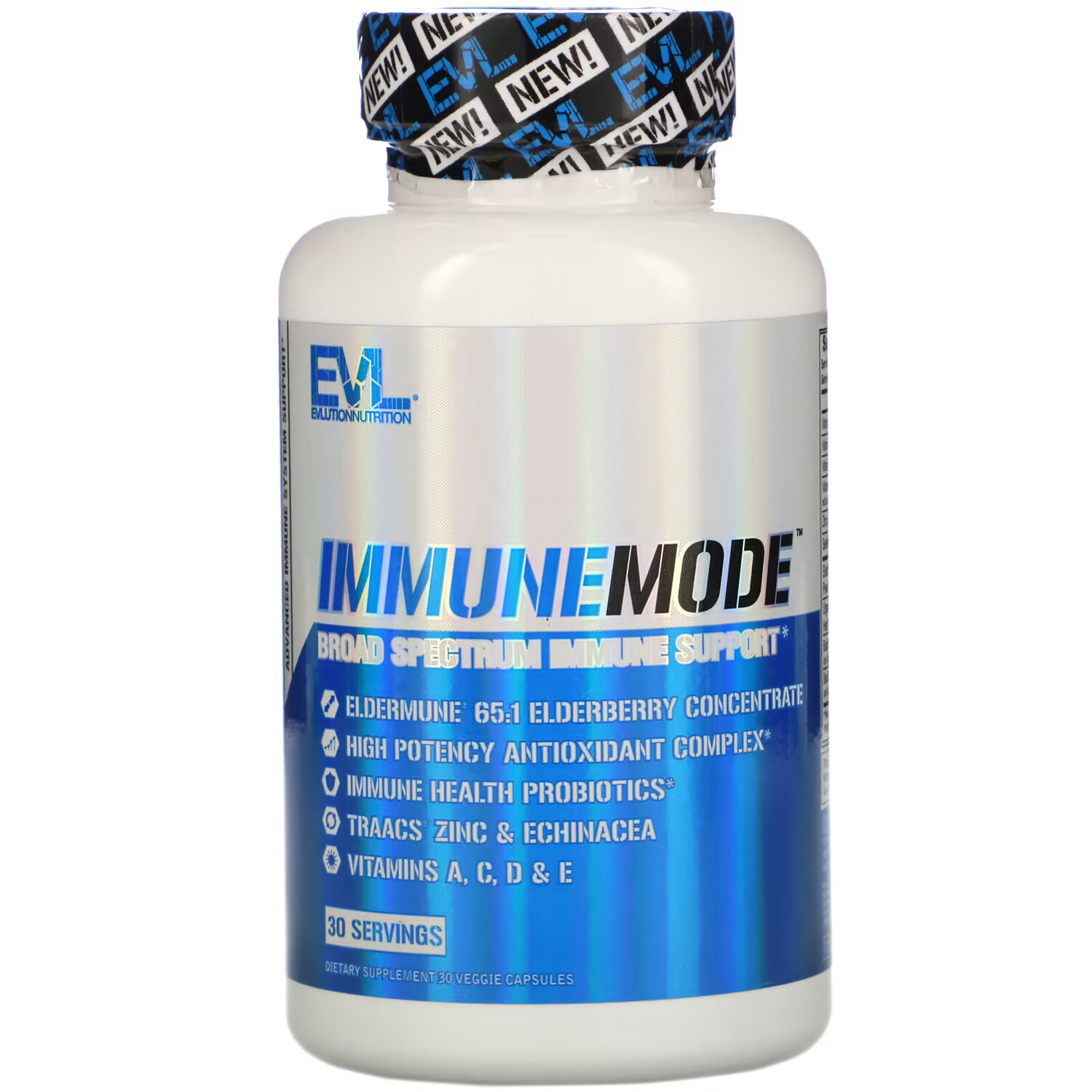 

EVLution Nutrition, ImmuneMode, поддержка иммунитета широкого спектра действия, 30 растительных капсул