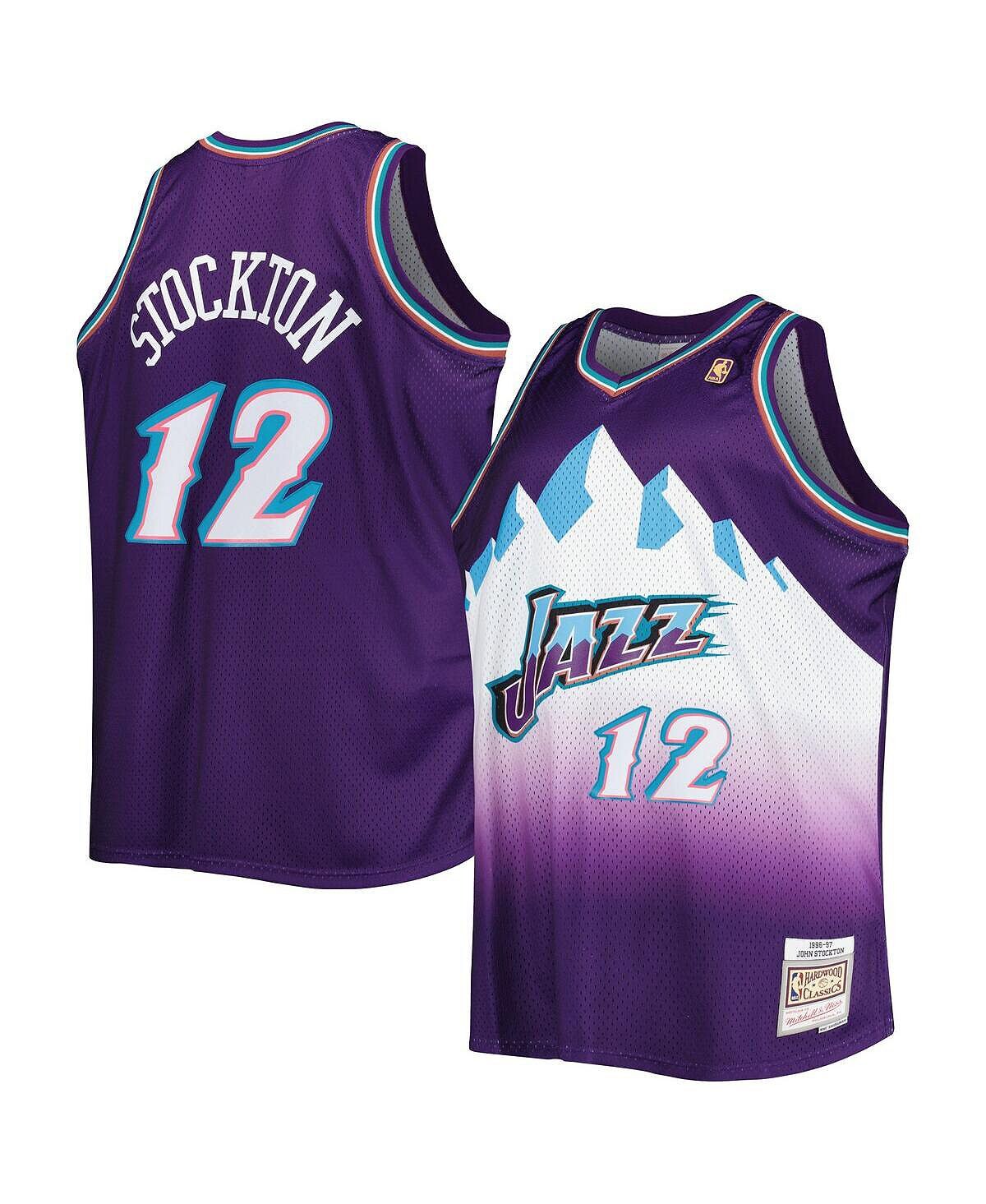 

Мужская футболка john stockton purple utah jazz big and tall hardwood classics 1996-97 swingman jersey Mitchell & Ness, фиолетовый