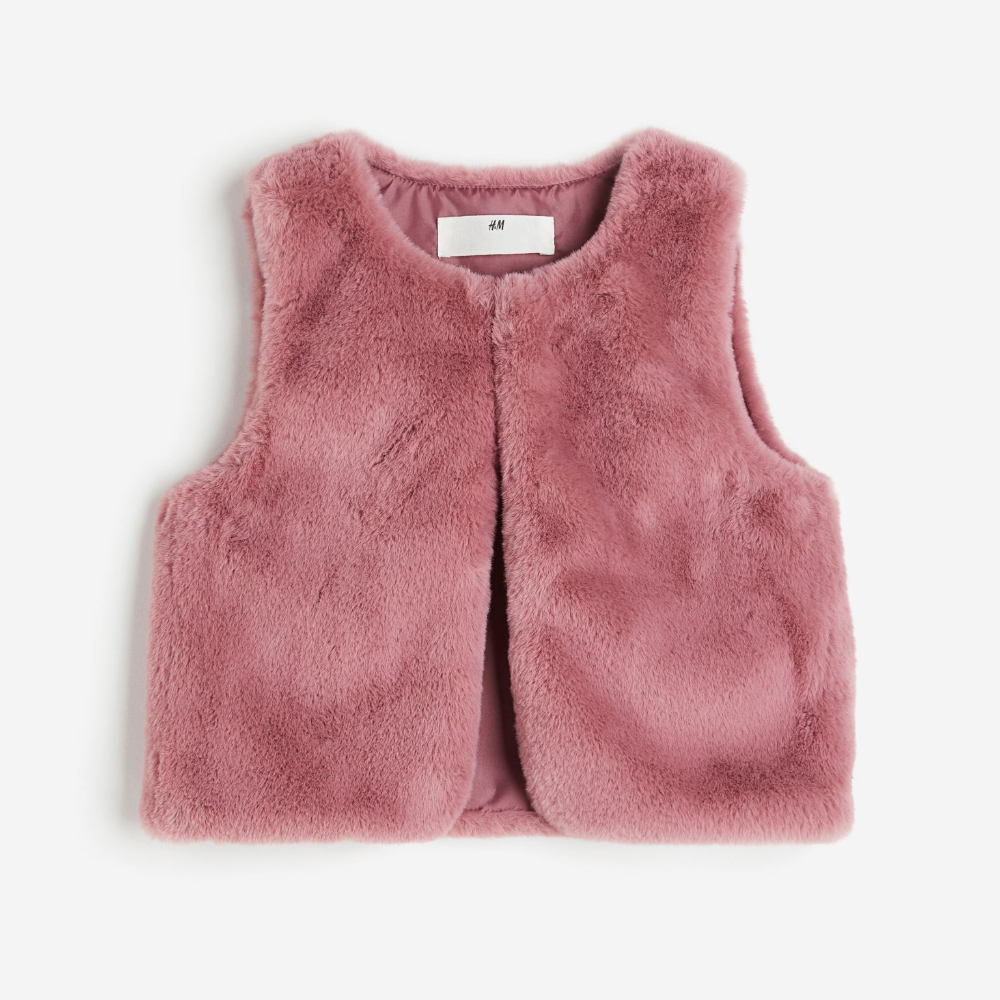 Жилет H&M Fluffy, розовый жилет h