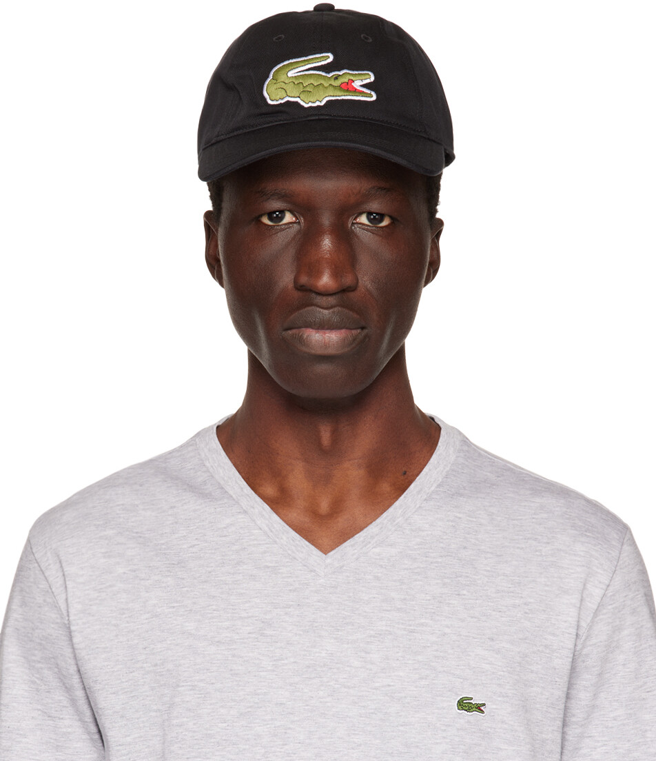 

Черная регулируемая кепка Lacoste