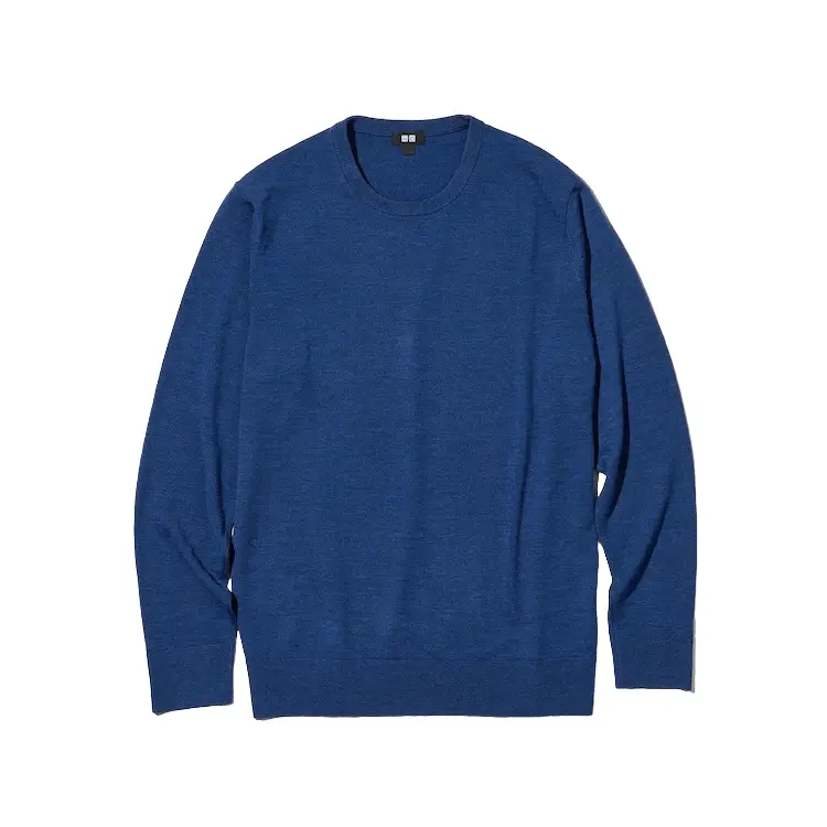 Свитер Uniqlo Extra Fine Merino Crew Neck, синий