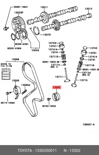 

Ролик ремня ГРМ 1350350011 TOYOTA LEXUS