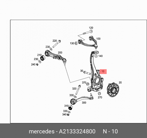 Кулак пер прав /steering knuckle A2133324800 MERCEDES-BENZ 1set 3 stud steering strut knuckle spindles