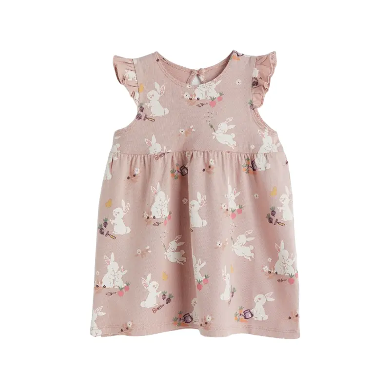 

Платье детское H&M Ruffle-trimmed, светло-розовый/кролики