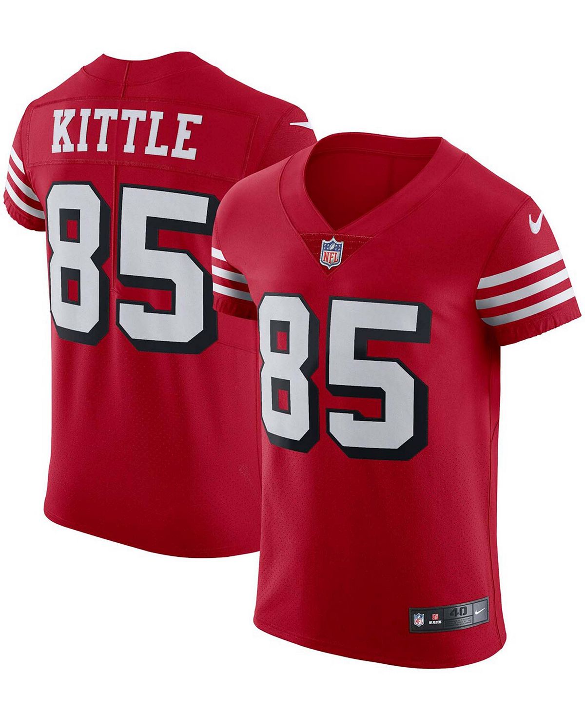 Мужская футболка george kittle scarlet san francisco 49ers alternate vapor elite Nike