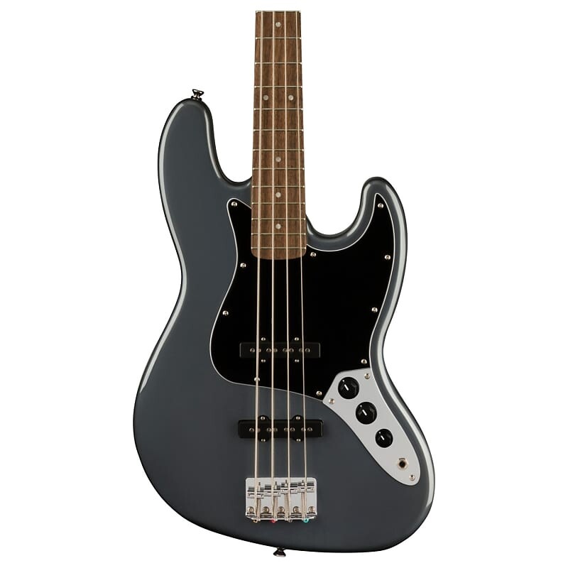 

Squier Affinity Series Jazz Bass, черная накладка, угольно-морозный металлик