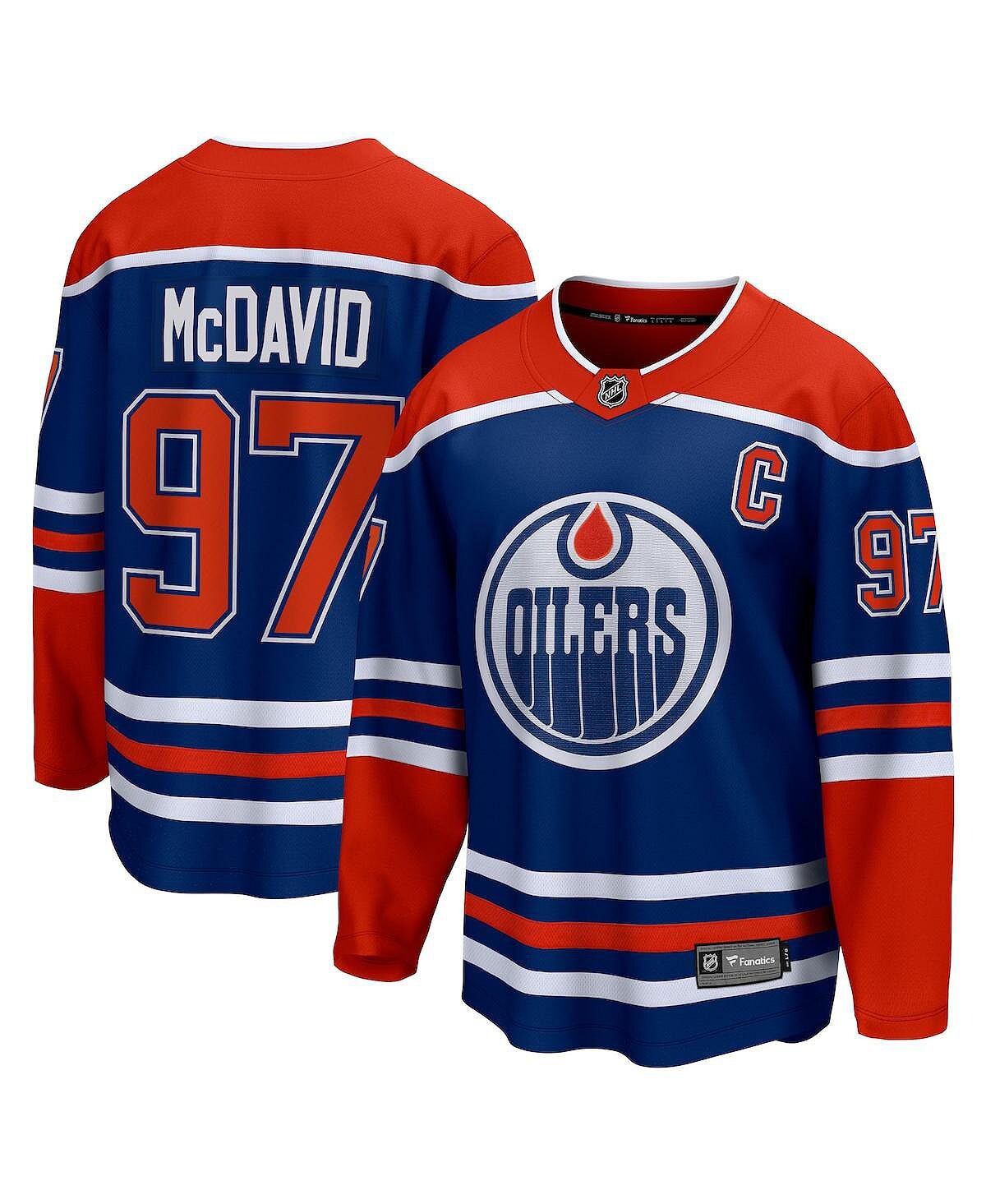 

Мужская фирменная футболка connor mcdavid royal edmonton oilers home premier breakaway player Fanatics