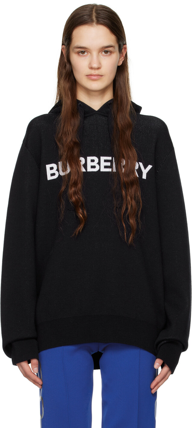 

Худи из жаккарда темно-синего цвета Burberry, Синий