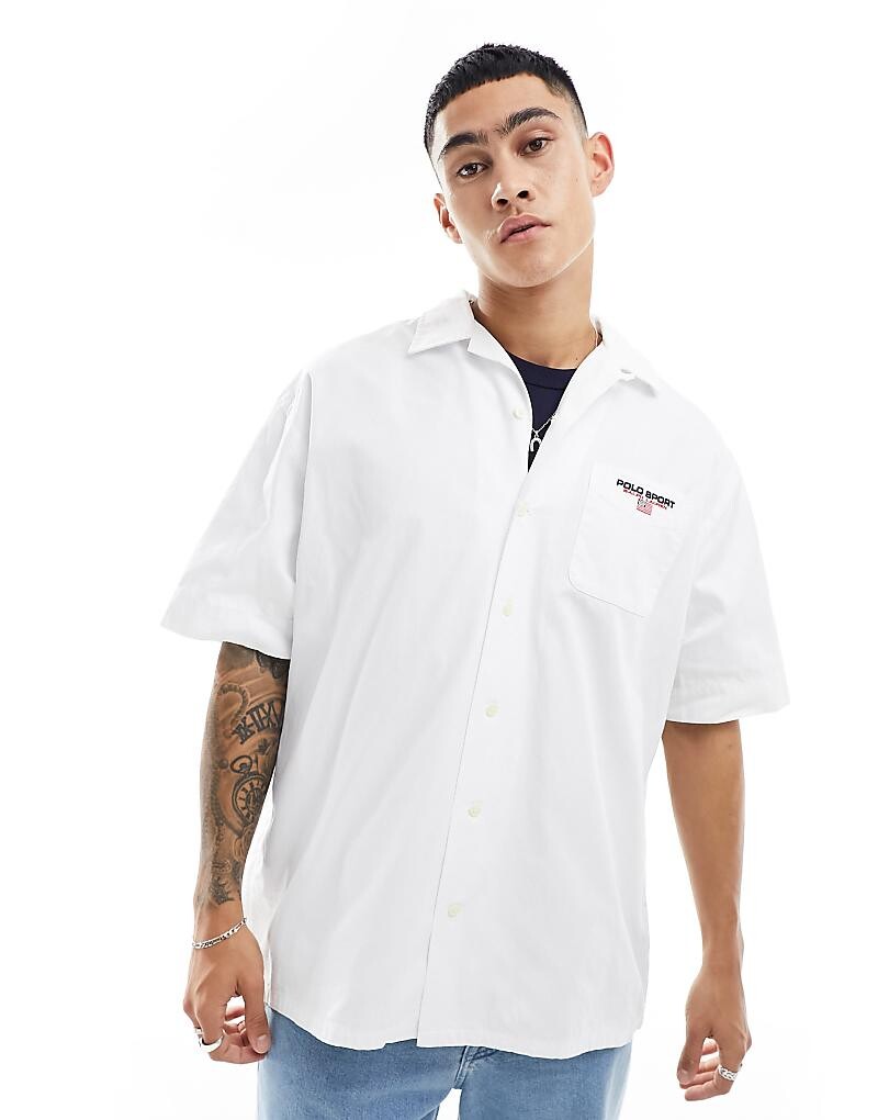 

Polo Ralph Lauren – Sport Capsule – Белая рубашка-чинос оверсайз с короткими рукавами =f с логотипом на нагрудном кармане