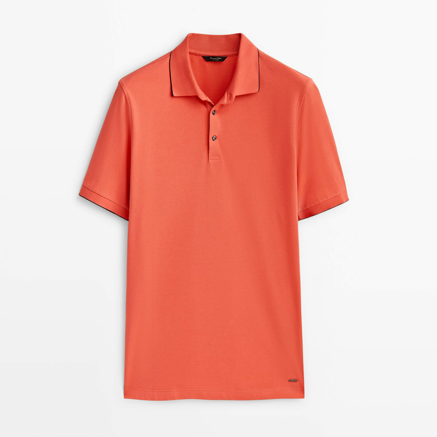 

Футболка-поло Massimo Dutti Contrast 100% Cotton Pique, коралловый