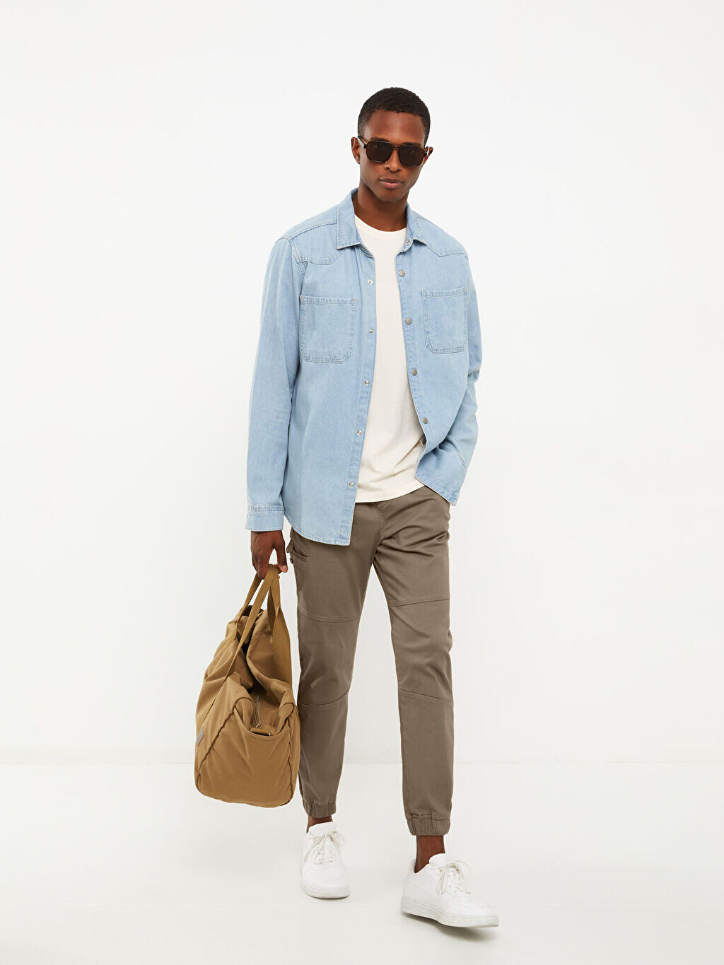 

Мужские брюки-джоггеры Slim Fit из габардина LCW Casual, Коричневый