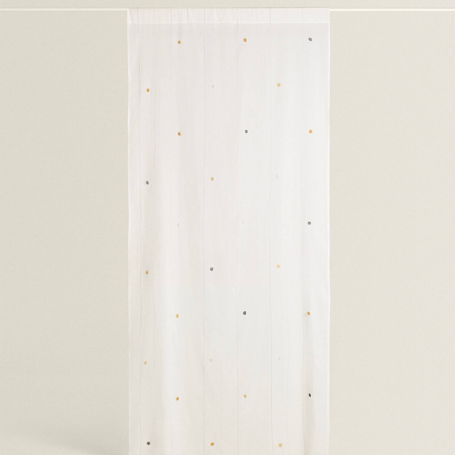 

Тюль Zara Home With Pompoms, бежевый