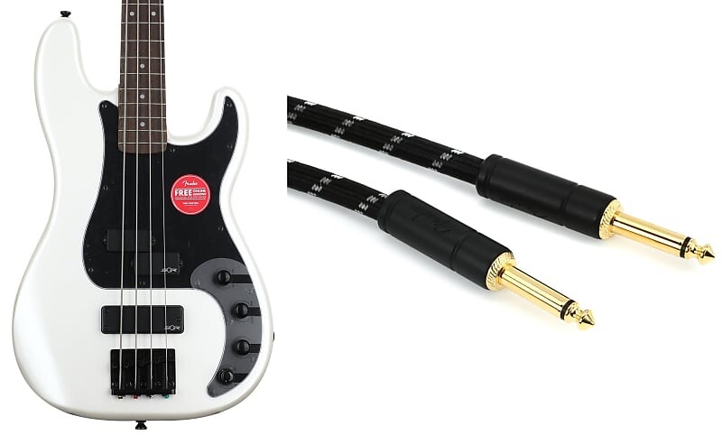 

Squier Contemporary Active Precision Bass PH — Жемчужно-белый комплект с крылом 0990820080 Deluxe Series Straight to Straight Instrument Cable — 18,6 футов, черный твид Squier + Fender 0370481523=1 0990820080=1
