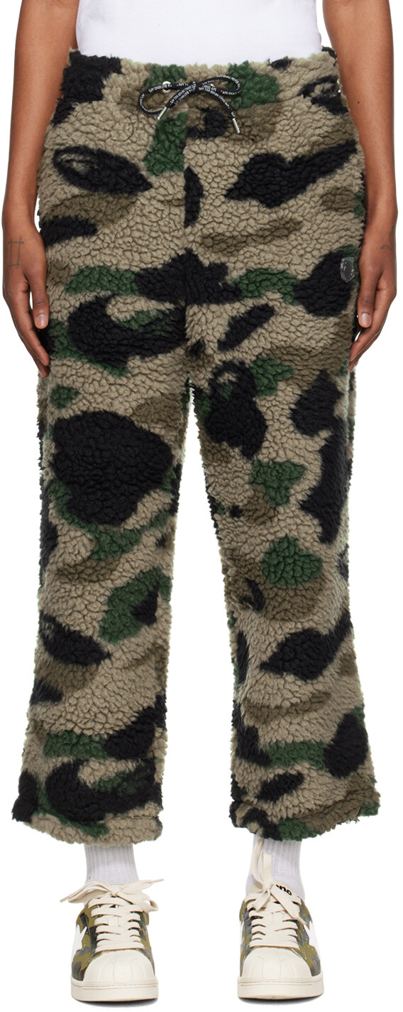 

Зеленые одноточечные спортивные штаны 1st Camo с металлической головой обезьяны Bape