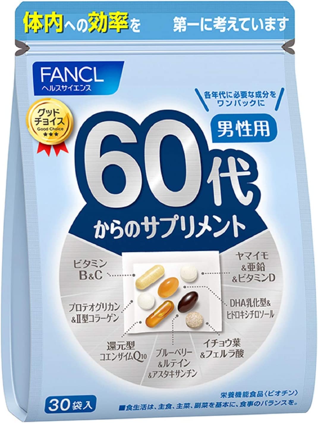 Комплекс витамин FANCL для мужчин старше 60 лет комплекс черники и гинкго очанки плюс лютеин solgar 60 капсул