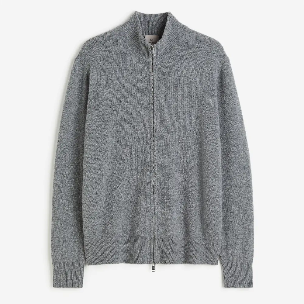 

Кардиган H&M Regular Fit Wool With Zipper, серый