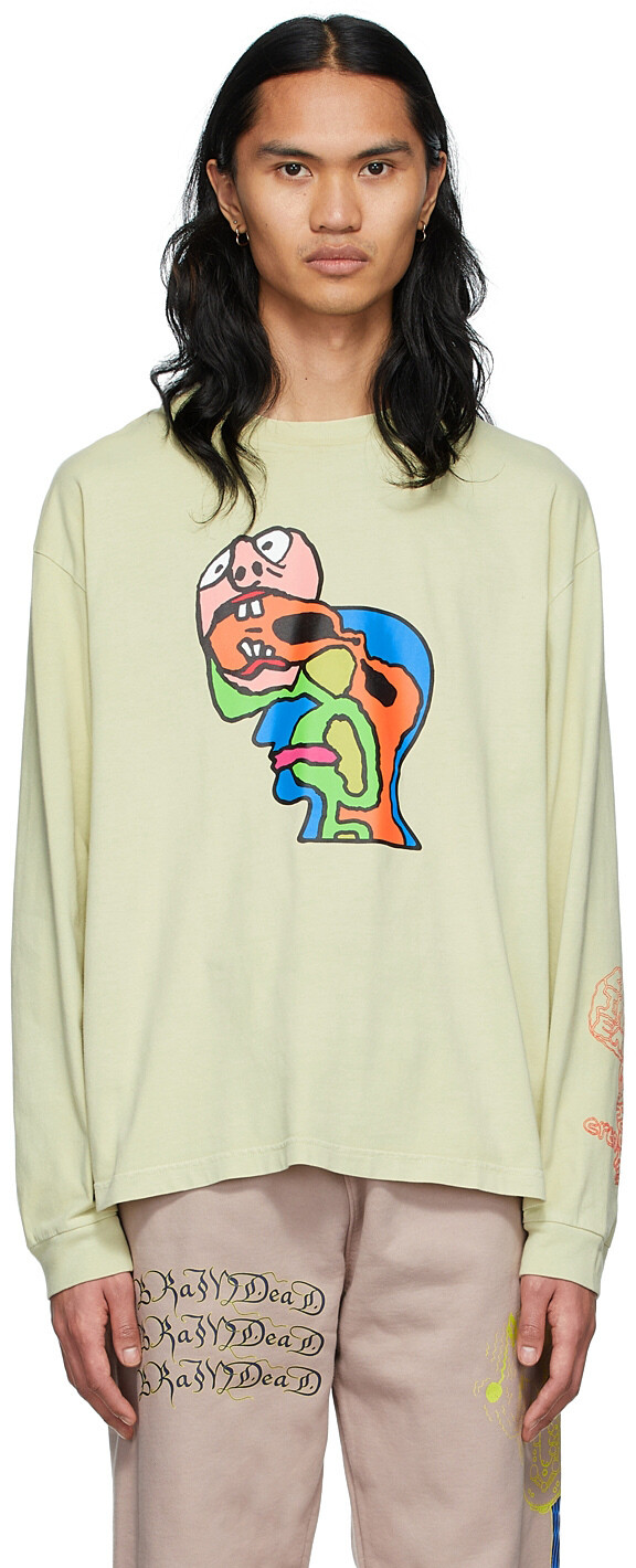 

Бежевая футболка Brain Eater Brain Dead, Бежевый