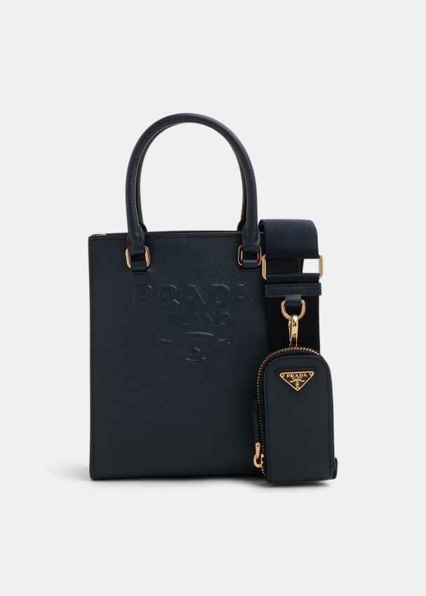 

Сумка PRADA Small Saffiano leather handbag, синий