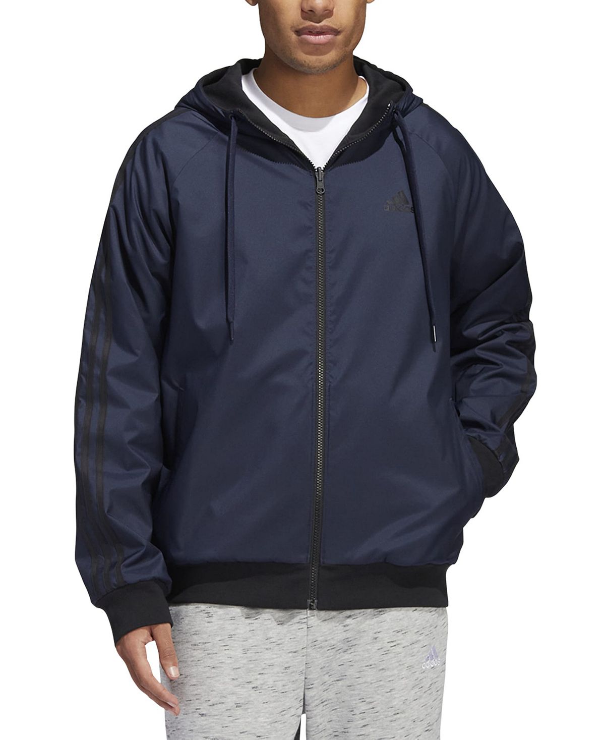 Мужская куртка Adidas Balance Reversible Stripe Logo, темно-синий
