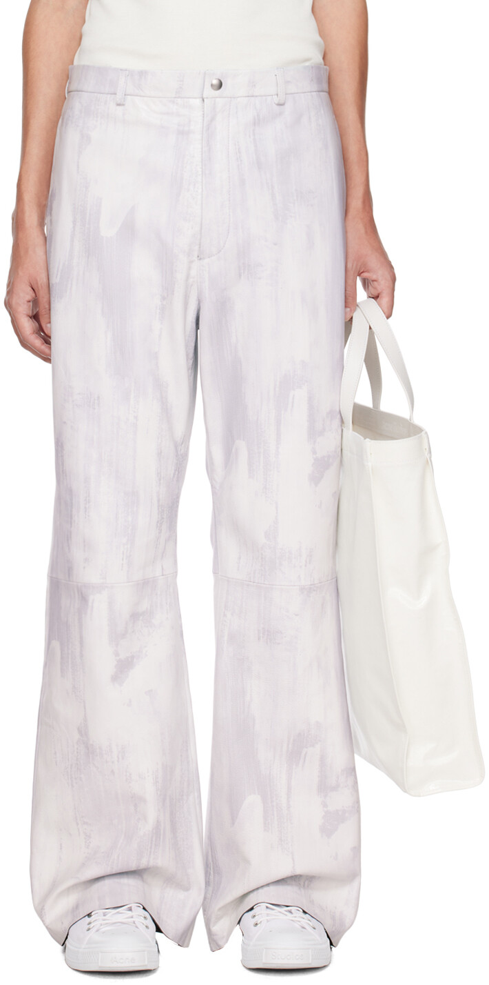 

Эксклюзивные белые кожаные брюки SSENSE Acne Studios, Белый, Эксклюзивные белые кожаные брюки SSENSE Acne Studios