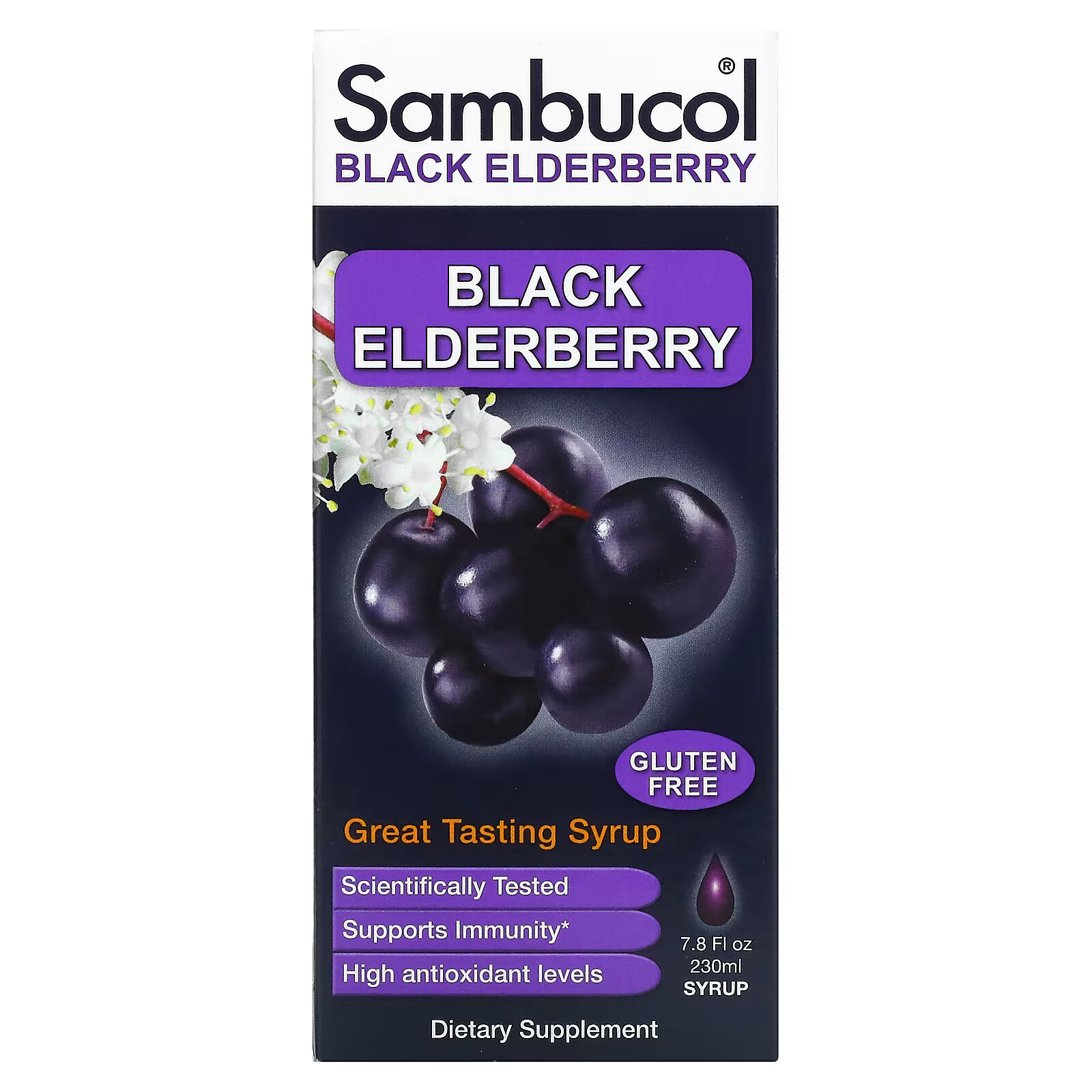 цена Sambucol, сироп из черной бузины, 230 мл (7,8 жидк. унции)