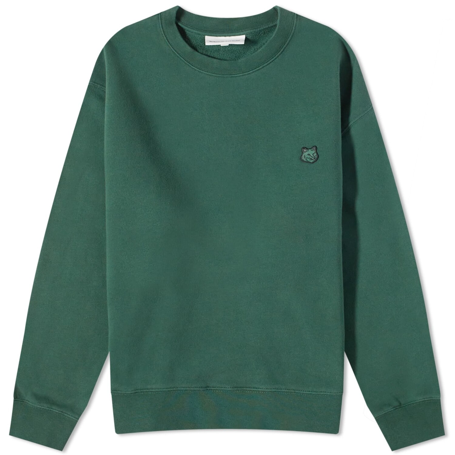 

Свитшот Maison Kitsune Tonal Fox Head Patch Comfort Crew, темно-зеленый