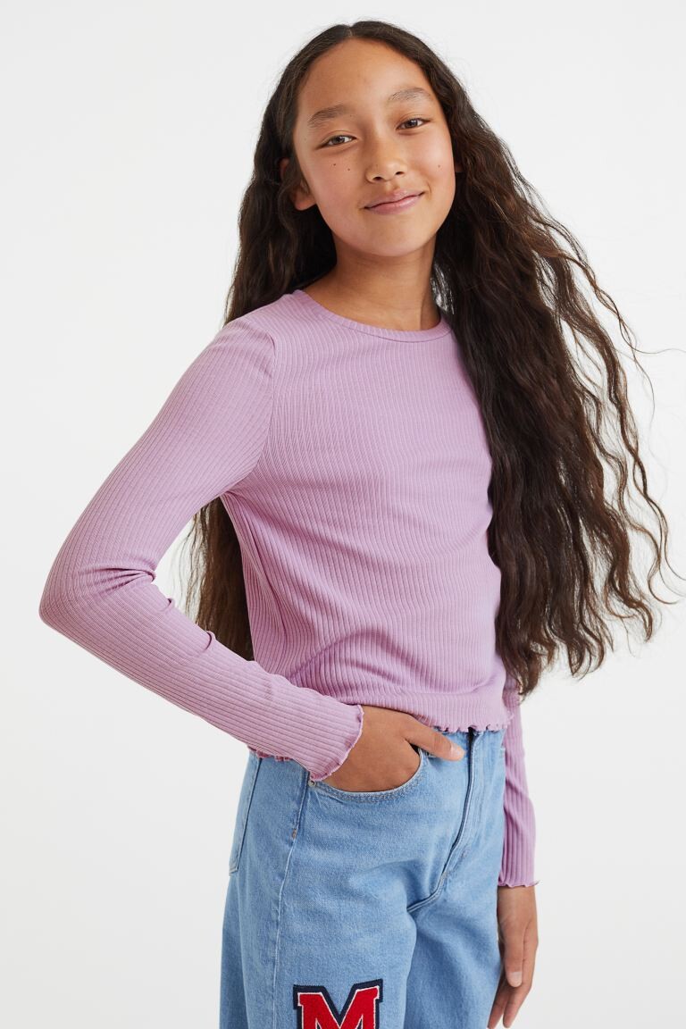 

Топ из хлопкового джерси H&M, фиолетовый