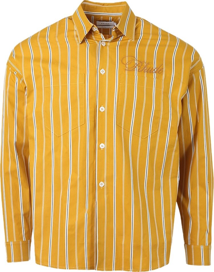 

Рубашка Rhude Striped Long-Sleeve Shirt 'Mustard', желтый