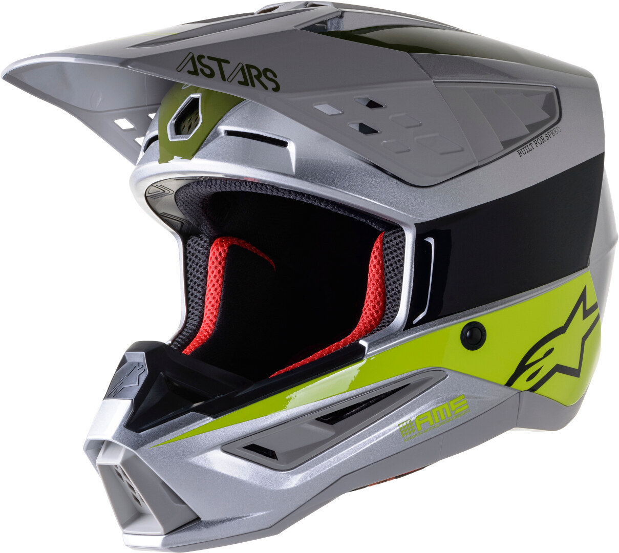 Шлем для мотокросса Alpinestars SM5 Bond, серебристый