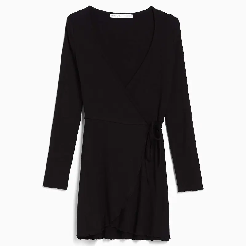 

Платье Bershka Long Sleeve Mini, черный
