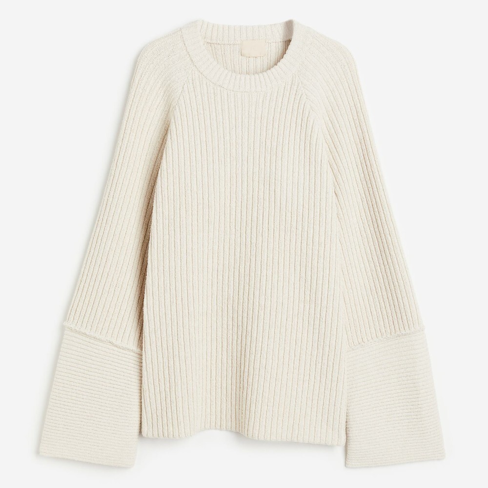 цена Свитер H&M Rib-knit Open-back, кремовый