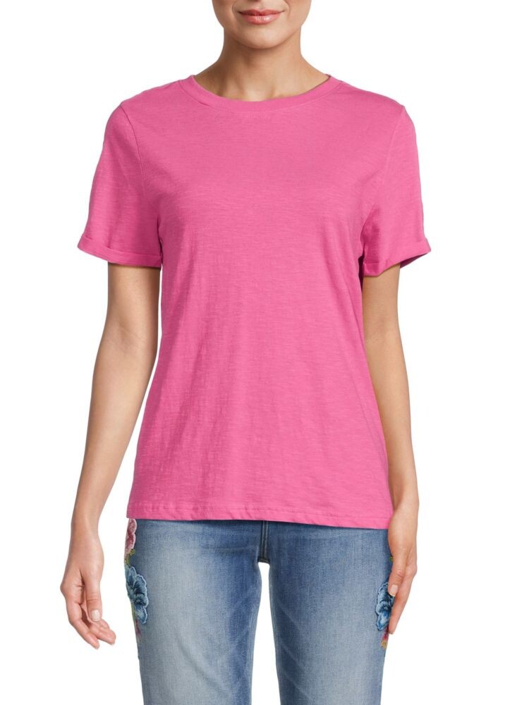 

Футболка с закатанными манжетами Saks Fifth Avenue, цвет Azalea Pink