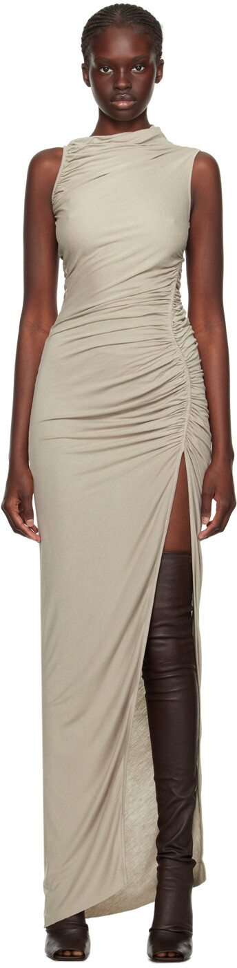 

Белое платье макси Rick Owens Lilies Off-White Svita, Белый, Белое платье макси Rick Owens Lilies Off-White Svita