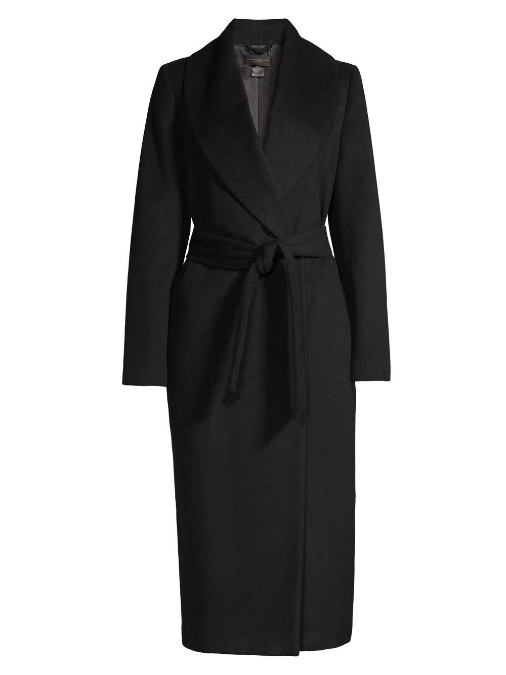 

Пальто из смесовой шерсти с отложным воротником Donna Karan New York, черный