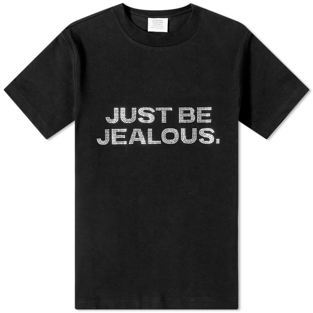 

Футболка VETEMENTS Just Be Jealous Crystal Fitted Tee