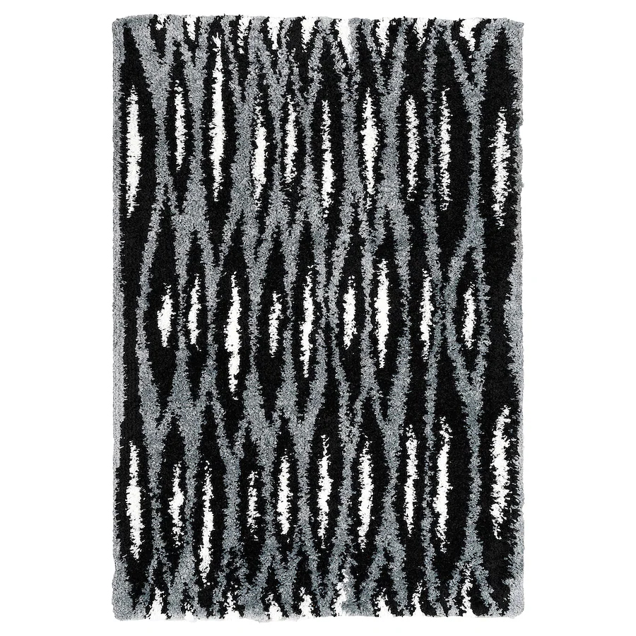 ковер из шкуры серого волка Ковер Ikea Bullerremsa, 195х133 см, серый/белый/черный