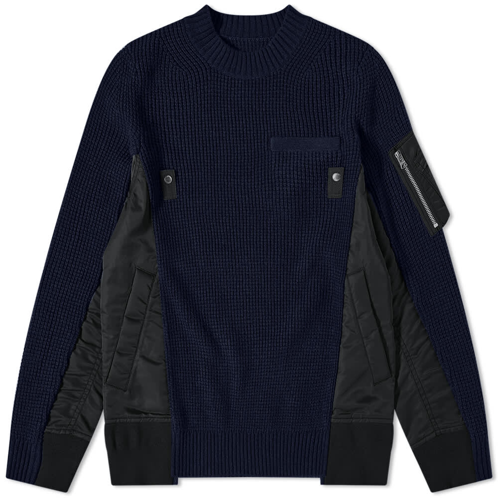 

Джемпер Sacai MA-1 Wool Crew Knit, Черный
