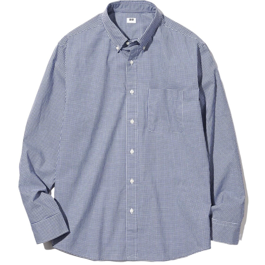 

Рубашка Uniqlo Extra Fine Cotton Broadcloth, синий