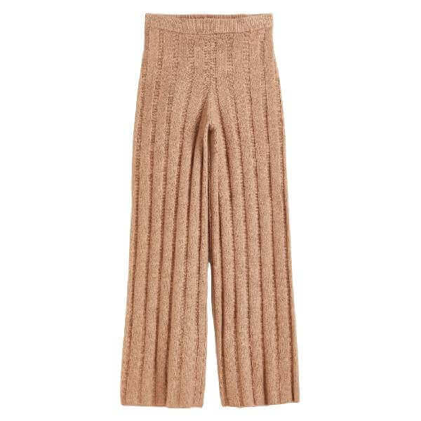 Брюки H&M Rib-knit, бежевый