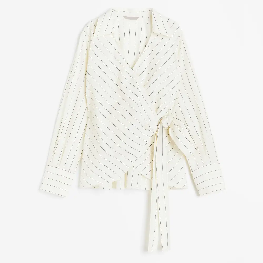 

Рубашка H&M Poplin Wrap, кремовый