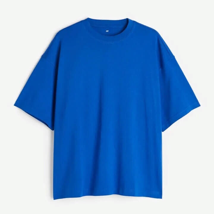 

Футболка оверсайз H&M Fit Cotton, ярко-синий