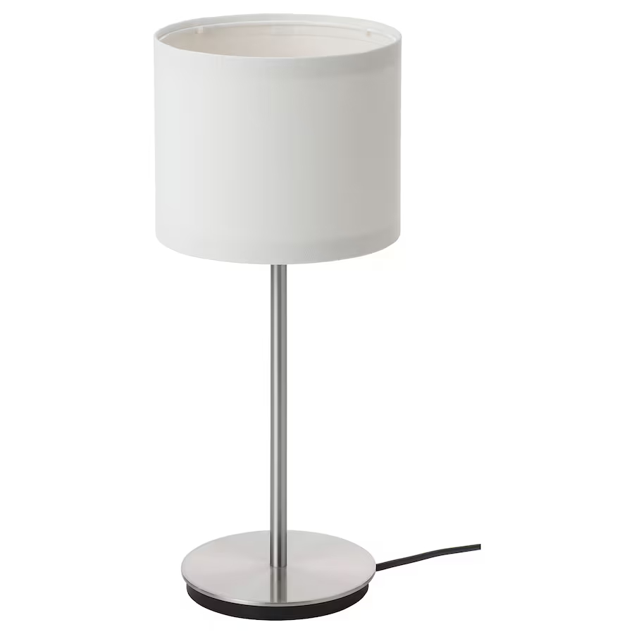 Настольная лампа Ikea Ringsta Skaftet, белый/никелированный настольная лампа абажур тканевые абажуры маленькие искусственные простые прочные льняные износостойкие для ежедневного использования